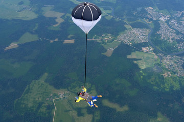 Tandem skydiving. The view from above.