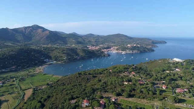 Elba Island, panoramic view from above. Italy