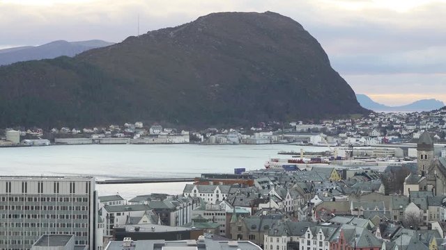 A view of Hessa with the popular tourist destination of Alesund in the foreground.