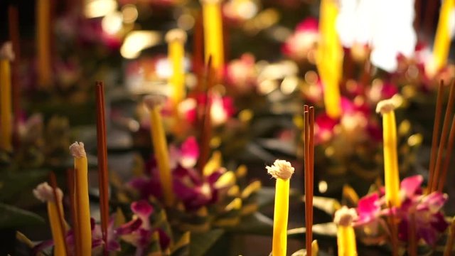 Buying Krathong in Thailand for festival environmental freindly stuffs