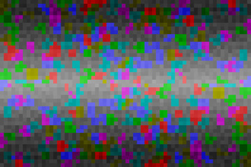 Abstract colorful glitch gradient background. Texture with pixel square blocks. Mosaic tetris pattern.