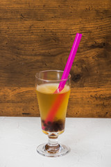 タピオカアイスティー　タピオカドリンク　Asian style Tapioca bubble tea