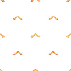 Obraz premium Pixel mosaic seamless background. Cute caterpillars on white background.
