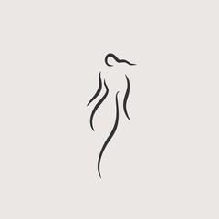 woman vector line illustration icon	