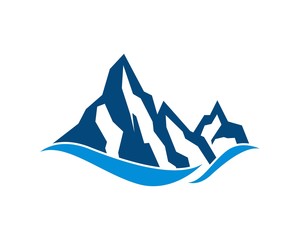 Mountain icon logo business template vector