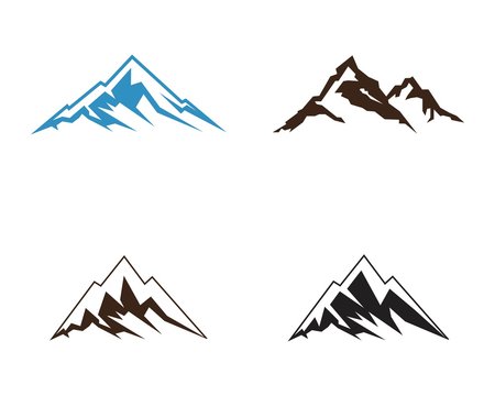 Mountain icon logo business template vector