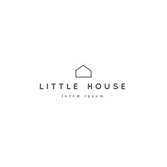 Vector hand drawn logo template with a minimal house silhouette. Property rental theme. - 275223508