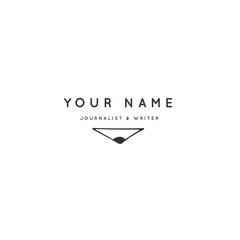 Writing, publishing and copywrite theme. Hand drawn vector logo template with a pencil tip.