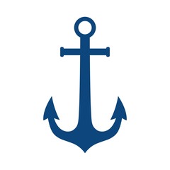 Anchor vector logo blue icon Nautical maritime sea ocean boat illustration symbol