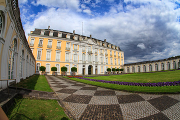 Castle Bruehl with garden before it