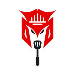 Japanese mask logo design and restaurant