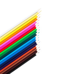 Fototapeta premium Colored pencils row isolated on white background.