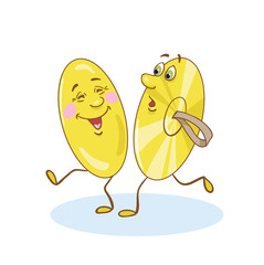 Musical instrument - cymbals  in cartoon style. Isolated on white background. Vector illustration.