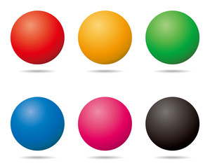 ボール型飾り素材 Colorful Ball vector ornament set