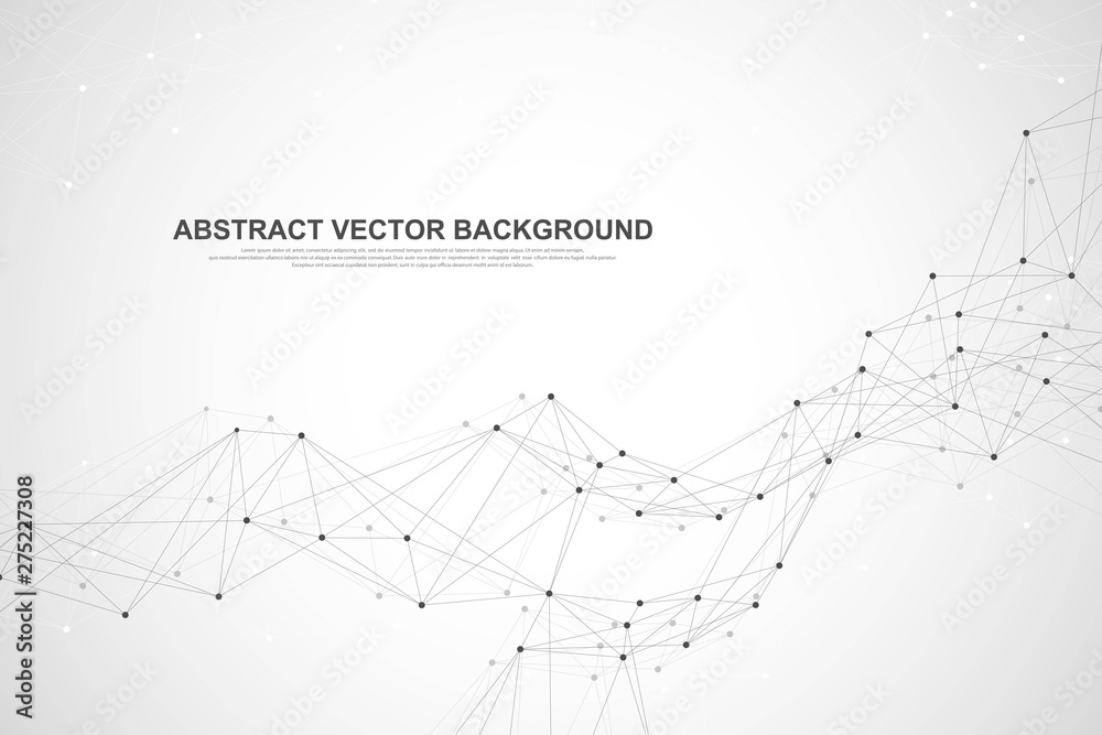 Leinwandbilder Vector abstract big data visualization. Complex data threads graphic. Abstract vector graphics. Futuristic infographic illustration