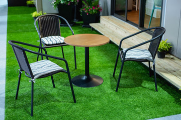 modern design table set outdoor