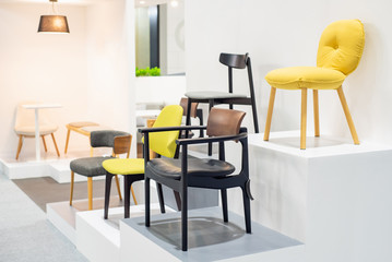 modern design chair show in exhibition room
