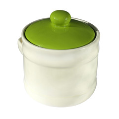 Honeypot. Ceramics with cover isolated background