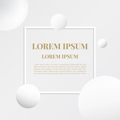 Abstract 3d spheric background. White spheric background template. Abstract background vector. 