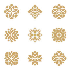 Flower and ornament logo design concept.