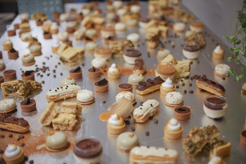 Dessert of lots of chocolate and cookies