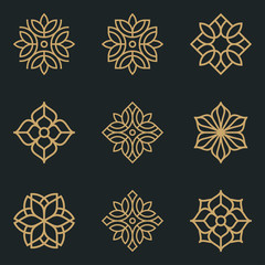 Flower and ornament logo design concept.