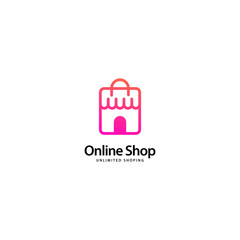 Online Shop Logo Outline Monoline