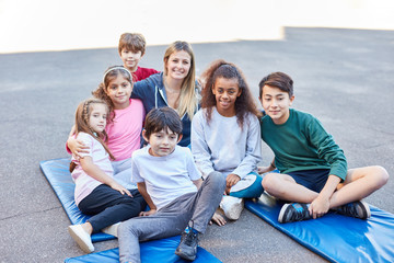 Woman as teacher and student group