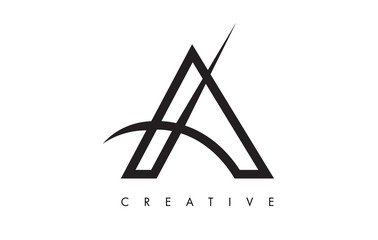 A Letter Design Logo. Letter A Icon Logo with Modern Swoosh
