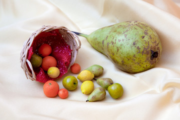 Polymer clay fruits, dollhouse miniature