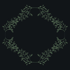 circular leafs crown frame boho style