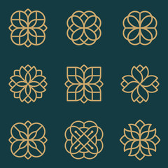 Flower and ornament logo design concept.