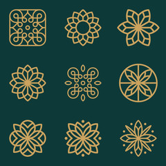 Flower and ornament logo design concept.