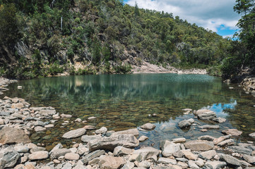 Fototapeta na wymiar Blue river at Douglas Apsley National Park Tasmania Australia