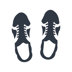 Sneakers icon or emblem on white background.