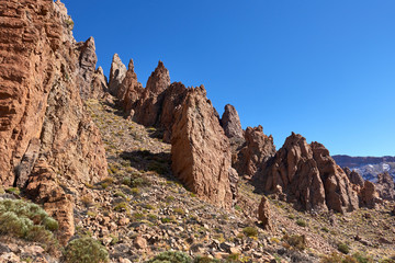 Teide National Park Roques de Garcia in Tenerife at Canary Islands