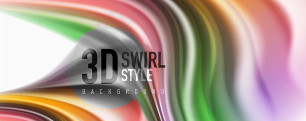 Color flowing waves, liquid conceptual abstract background
