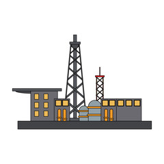 Obraz premium Petroleum oil refinery plant with machinery