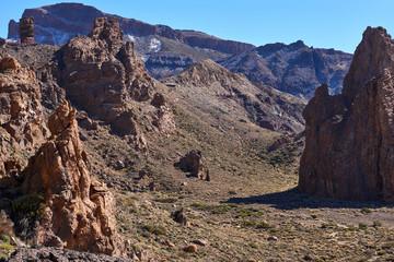 Teide National Park Roques de Garcia in Tenerife at Canary Islands