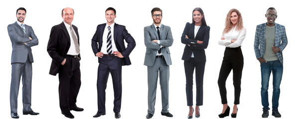 collage of a variety of business people standing in a row