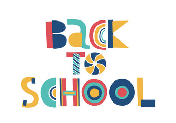 Welcome back to school cartoon handdrawn lettering