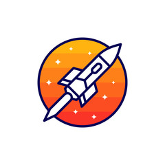 Rocket logo design concept. Universal space logo.