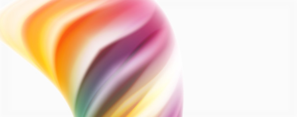 Obraz na płótnie Canvas Modern techno Fluid color flow on white colorful poste. Art for your design