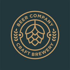 Brewery logo design concept. Universal brewery badge logo.
