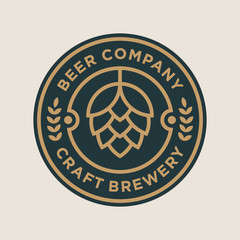 Brewery logo design concept. Universal brewery badge logo.