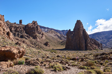 Teide National Park Roques de Garcia in Tenerife at Canary Islands