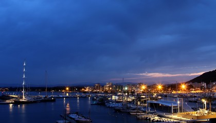 le port de l'Estartit à la nuit tombée,Espagne,Catalogne,Costa Brava