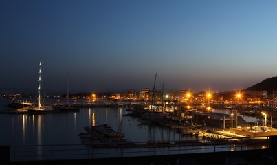 le port de l'Estartit à la nuit tombée,Espagne,Catalogne,Costa Brava