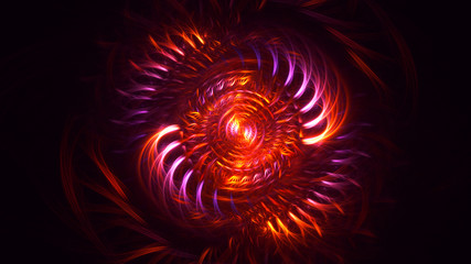 3D rendering abstract red fractal light background