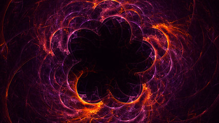 3D rendering abstract red fractal light background